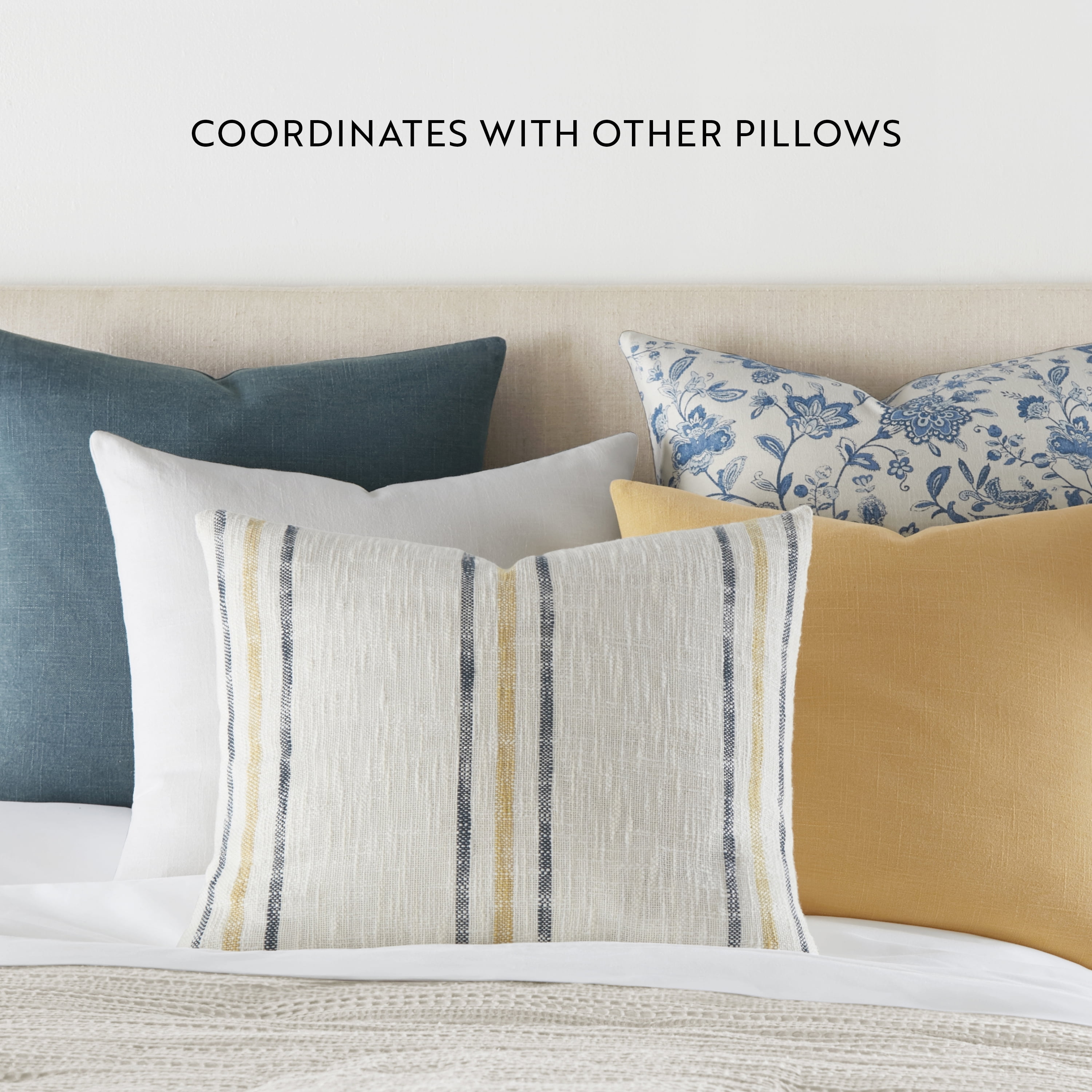 Noble Linens 2-Pack Cotton Slub Decor Throw Pillows - Jacobean Mustard