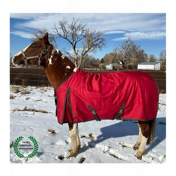 Jacks 4291-RE-84 84 in. Atlas Turnout Blanket 600 Denier with 180 gm Lining, Red