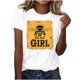 thumbnail image 1 of Camisetas de Mujer Loose Fit Festival Impreso Cuello Redondo de Manga Corta, Camiseta de Suéter Casual para Diario Y Fecha, 1 of 5