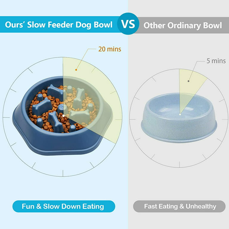 CAISHOW Slow Feeder Dog Bowl Anti Gulping Healthy Eating Interactive Bloat  Stop Fun Alternative Non Slip Dog Slow Food Feeding Pet Bowl Slow Eating