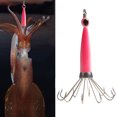 thumbnail image 2 of Pesca Squid Jig Pesca Señuelo Gancho Pulpo Cebo duro artificial (Rosa luminoso 10 garras), 2 of 5