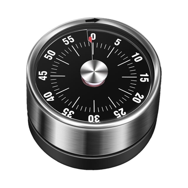 Kitchen Timer 60min Countdown Mechanical Magnetic Timer No Battery Needed Stainless Steel Countdown Timer for School Classroom Teaching Cooking Office