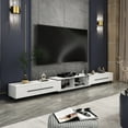 thumbnail image 5 of OXYLIFE 95"-136.2" Deformable TV Stand with Drawers, Entertainment Center for Living Room, White, 5 of 6