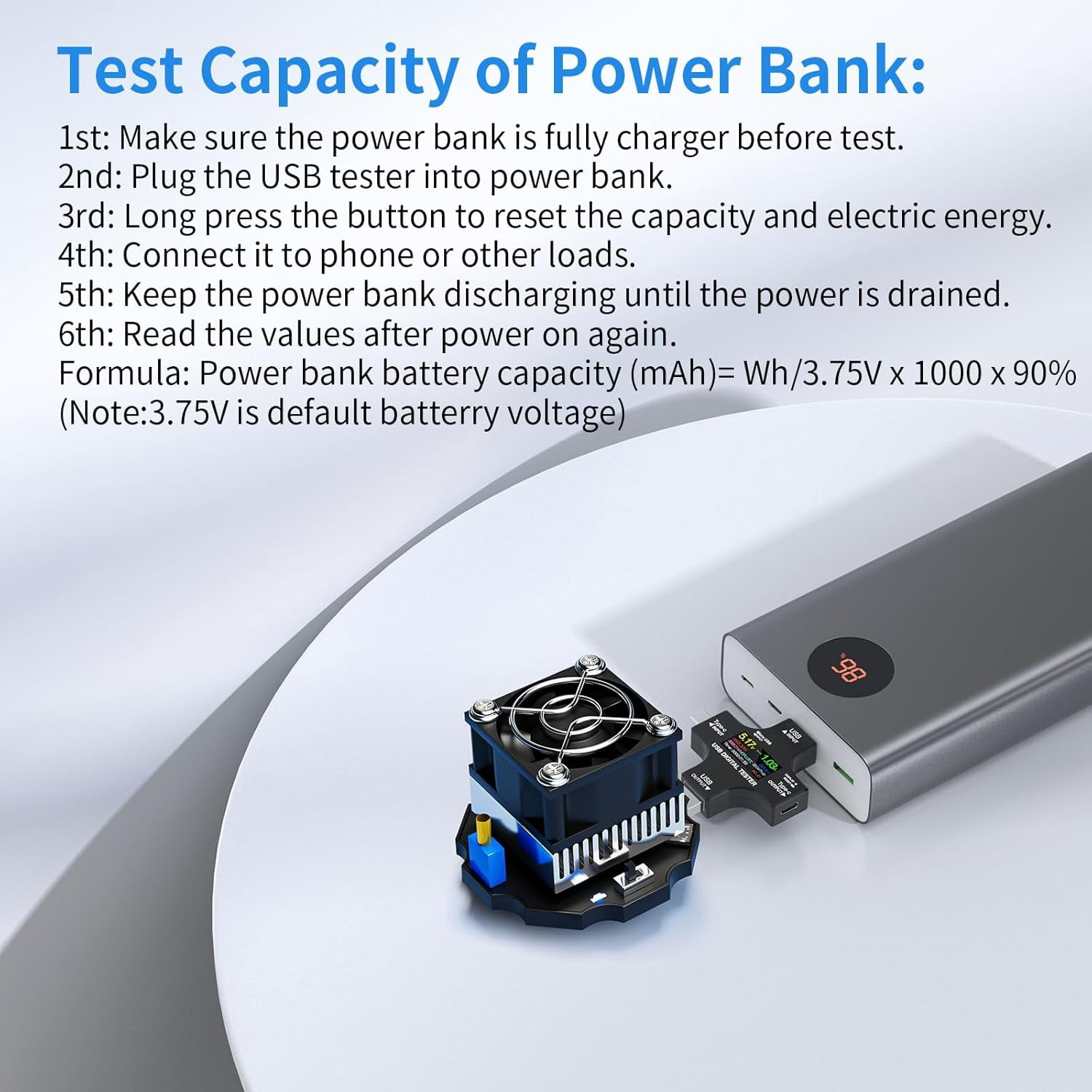 USB C Tester Power Meter 2 in 1, Digital Multimeter 3.6-32V 0-8.0A Voltage and Current Tester Meter, Type C Voltmeter Battery Capacity Volt Ammeter Power Bank Fast Charger Detector