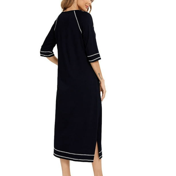 Night dress with outlet pockets