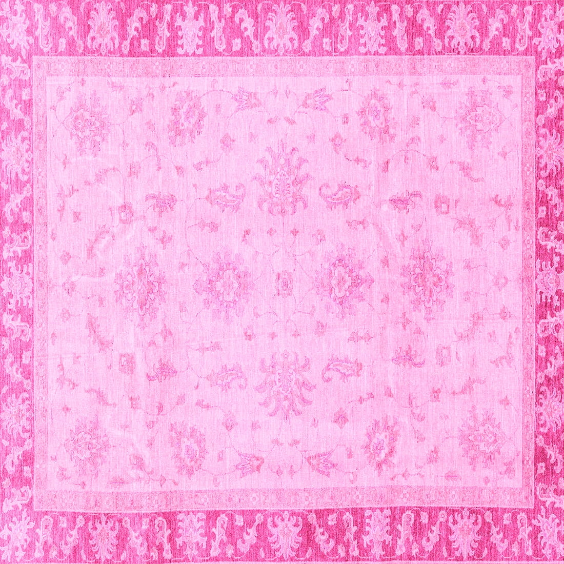 Ahgly Company Indoor Square Abstract Pink Modern Area Rugs, 6' Square ...