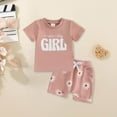 thumbnail image 2 of KPOPLK Toddler Baby Girl Outfit – Short Sleeve Mama’s Girl Print T Shirt & Shorts Set – 2 Piece Summer Clothes(Pink&3,0-6 Months), 2 of 8