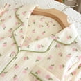 thumbnail image 4 of Gunia Womens Summer Pajamas Spring And Summer Thin Breathable And Cool Home Clothes Lapel Short Sleeve Shorts Pajamas Set Loungewear Pjs M-Xl, 4 of 5