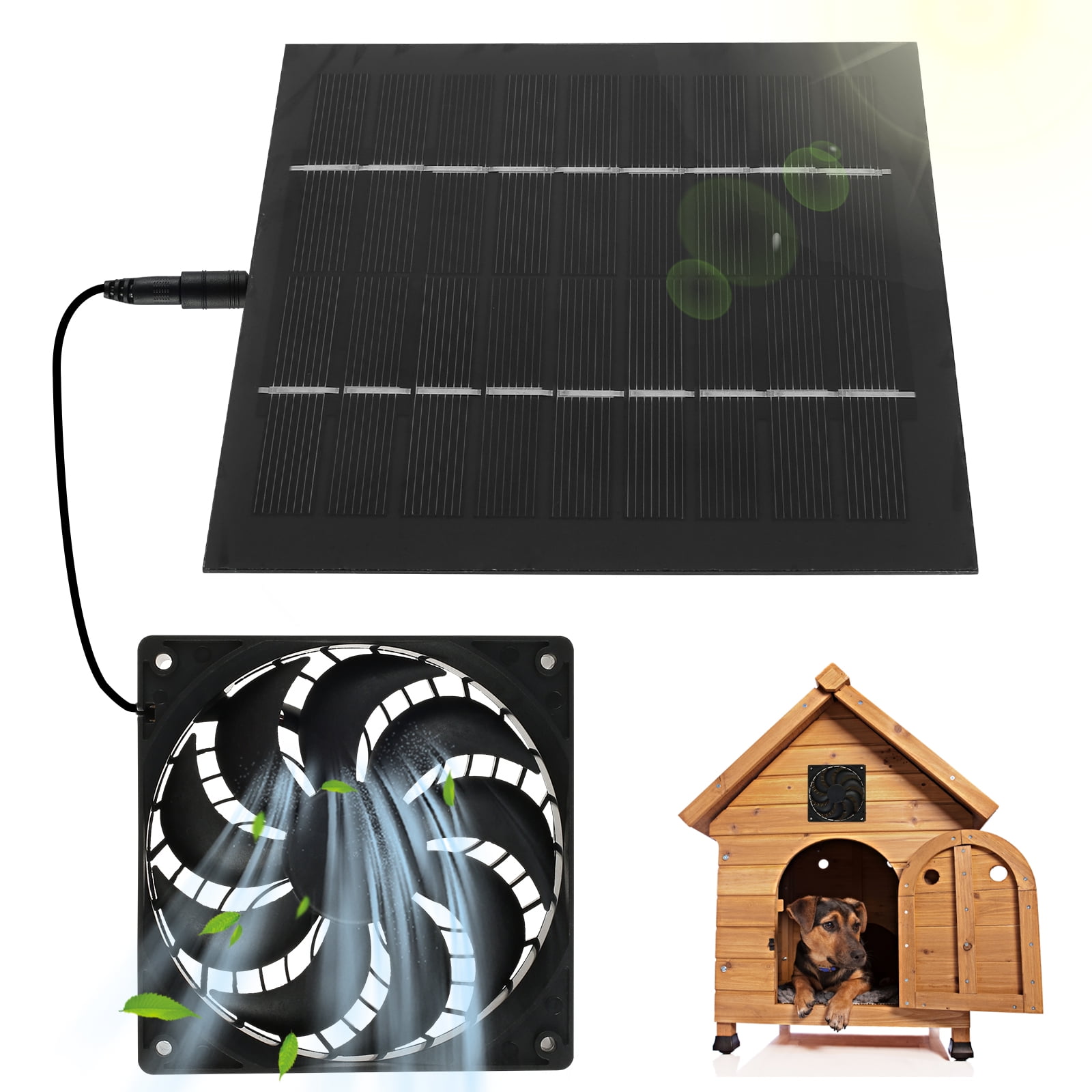 Eummy Solar Powered Exhaust Fan Solar Panel + High Speed Exhaust Fan Kit For Chicken Coops