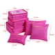 thumbnail image 3 of Bolsas De Almacenamiento De Viaje 6 unids/set bolsa de almacenamiento de equipaje bolsa de embalaje de viaje para ropa interior de zapatos (rosa roja), 3 of 7