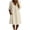 Beige, variant on Horkkom Mini Dresses for Women Summer V Neck Long Sleeve Sundresses Solid Color Loose Casual Beach Dresses with Pockets L