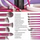 thumbnail image 2 of Makeup Brush Set 18 Pcs Premium Synthetic Foundation Powder Concealers Eye shadows Blush Makeup Brushes with black case (C-DarkPink), 2 of 4