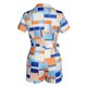 thumbnail image 5 of Traje pequeño de verano con cuello en V para mujer, traje pequeño con solapa a cuadros, manga corta, estampado, cinturón en contraste, pantalones cortos de una pieza Pompotops  qwe23181, 5 of 5