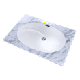 thumbnail image 3 of TOTO® Oval 19-11/16" x 13-3/4" Undermount Bathroom Sink with CEFIONTECT, Cotton White - LT546G#01, 3 of 3