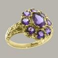 thumbnail image 2 of LBG British Made 18k Yellow Gold Natural Amethyst Womens Statement Ring - 33 size options - Size 10.75, 2 of 8