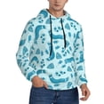 thumbnail image 2 of Haiem Winter Warmth Blue Knitted Patterned Men's Hoodie with Kangaroo Pocket - Ideal Pullover Sweatshirt for Daily Wear, Travel, and Home-4X-Large, 2 of 7