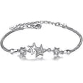 thumbnail image 1 of Pulsera con dije de estrellas centelleantes, pulsera de estrellas con cuentas, pulsera minimalista, pulsera para uso diario, pulsera de eslabones, pulsera celestial, regalo, 1 of 2