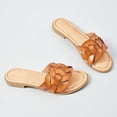 thumbnail image 4 of Women's Braided Flat Slide Sandals - Round Toe Cover Strap Detail, Easy Slip-On Rubber Sole Summer Shoes, 4 of 6