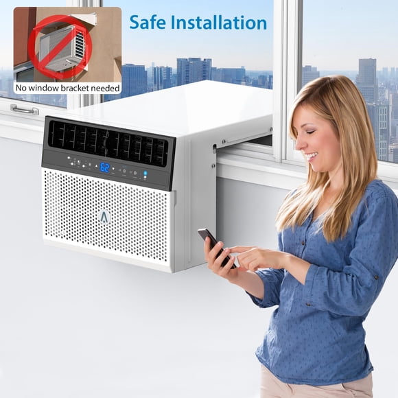 Kojooin 6000 BTU Window Air Conditioner, Energy Efficient Room AC Unit with Remote and App Control, Timer, Cools Up to 250 Sq. Ft. for Bedroom or Living Room