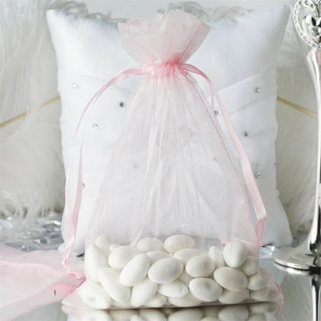 White Monogrammed Gift Pouch - Efavormart 50PCS Organza Gift Bag Drawstring Pouch for Wedding Party Favor Jewelry Candy Sheer Organza Bags - 6