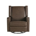 thumbnail image 2 of Relax A Lounger Easton Modern Swivel Recliner, Brown Faux Leather, 2 of 11
