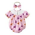 thumbnail image 5 of Gvdentm Baby Girl Halloween Outfit Long Sleeve Bubble Romper Fall Winter Pumpkin Print Smocked Bodysuit(Purple,12-18 Months), 5 of 8