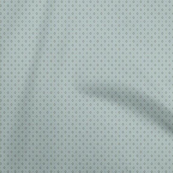 oneOone Cotton Poplin Twill Dusty Teal Green Fabric Stripes Sewing Material Print Fabric By The Yard 56 Inch Wide