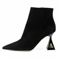 thumbnail image 2 of FSJ Women Simple Pointed Closed Toe Ankle Boots Flared High Heel Side Zippeer Short Boots Dressy Party Shoes Size 11 Black, 2 of 4