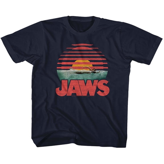 Jaws Sliced Navy Youth T-Shirt