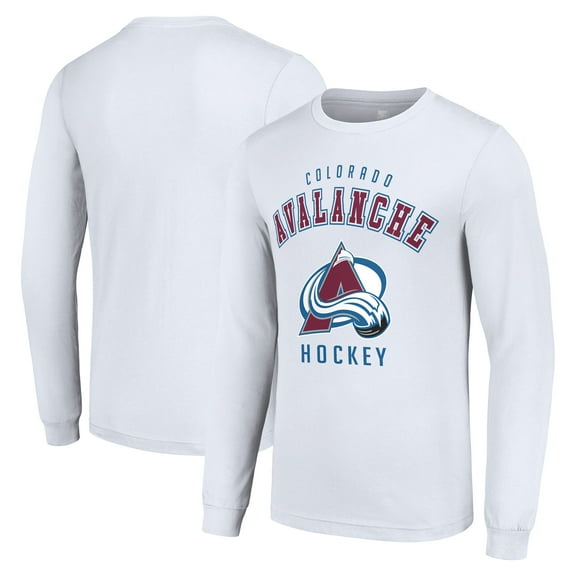 Men's Starter White Colorado Avalanche Logo Long Sleeve T-Shirt