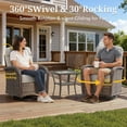 thumbnail image 5 of Bellefurn Luxury 7-Piece Patio Furniture Set with Fire Pit Table,Outdoor Swivel Rocker Patio Chairs with 6-inch Thick Cushion,Outdoor Couch,Ottomans,Outdoor Conversation Set for Porch,Deck,Yard, 5 of 13