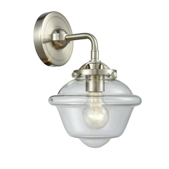 284-1W-BPN-G532-Innovations Lighting-Oxford - 1 Light Wall Sconce-9 Inches Tall and 7.5 Inches Wide-Black Polished Nickel Finish-Clear Glass Color
