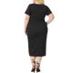 thumbnail image 3 of Vestido midi de talla grande Agnes Orinda para mujeres, con nudo, cuello redondo, manga corta, vestido con abertura lateral, negro 2X, 3 of 6
