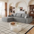 thumbnail image 3 of 107" Cloud Sectional Sofa with L-Shape Chaise in Plush Grey Corduroy, 3 of 8