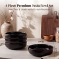 thumbnail image 6 of Onader Pasta Bowls Set of 4, 35oz Stoneware Large Pasta Bowls, Wide & Shallow Pasta Plates for Salad Soup Dessert, Microwave and Dishwasher Safe - Matte Black, 6 of 9