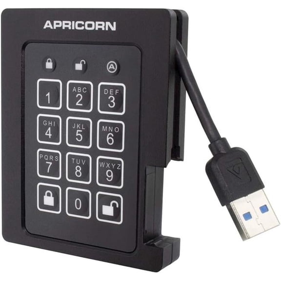 Apricorn ASSD3PL2564TBF 4TB FIPS-Validated Rugged USB 3.0 Encrypted SSD