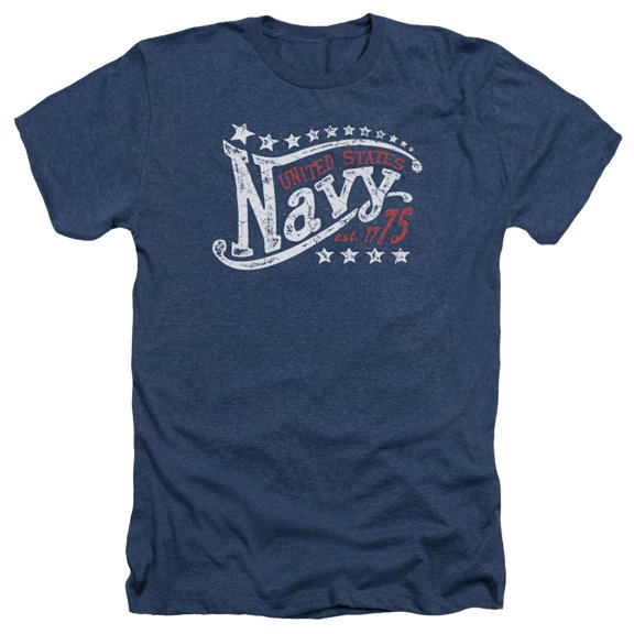 Navy - Stars - Heather Short Sleeve Shirt - XX-Large
