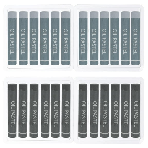 Uxcell Gray, Dark Gray Oil Pastels, 24Pcs Soft Oil Crayons Creamy Pastels Stick Art Supplies for Art