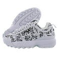 thumbnail image 4 of Fila Disruptor II Graffiti Womens Shoes Size 8, Color: White/Black/White, 4 of 4
