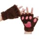 thumbnail image 1 of Guantes de pata de gato sin dedos, de piel sintética y felpa, cálidos guantes de medio dedo para invierno, bonitos guantes de cosplay con pata de gato, guantes de felpa peludos para mujeres y niñas., 1 of 4