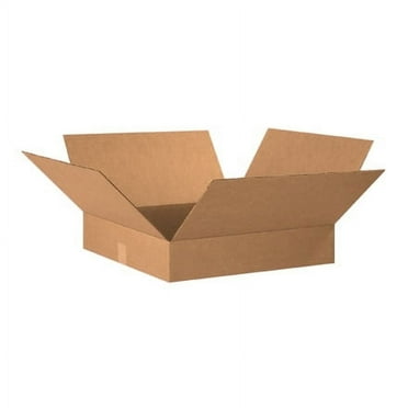 Flat Corrugated Shipping/Mailing Kraft Boxes, ECT-32, 20 x 20 x 4", 10/Case