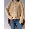 thumbnail image 2 of Long Sleeve Crewneck Button Down Womens Sweaters Fall Open Front Chunky Cardigan Sweaters for Women 2025 Deep  M, 2 of 5