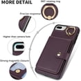 thumbnail image 6 of Allytechgroup iPhone 8 Plus/ 7 Plus Wallet Case, Ring Holder Stand Cards Slots Shockproof Retro Flip Back Cover Phone Case for Apple iPhone 8 Plus/ 7 Plus, Purple, 6 of 8