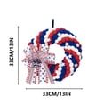 thumbnail image 3 of Independence Day Front Door Bow Red White And Blue Patriotic Wreath, 3 of 8