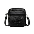thumbnail image 1 of Women Solid Color Zipper Mini Handbag Purse Crossbody Bag Soft PU Shoulder Bag, 1 of 9