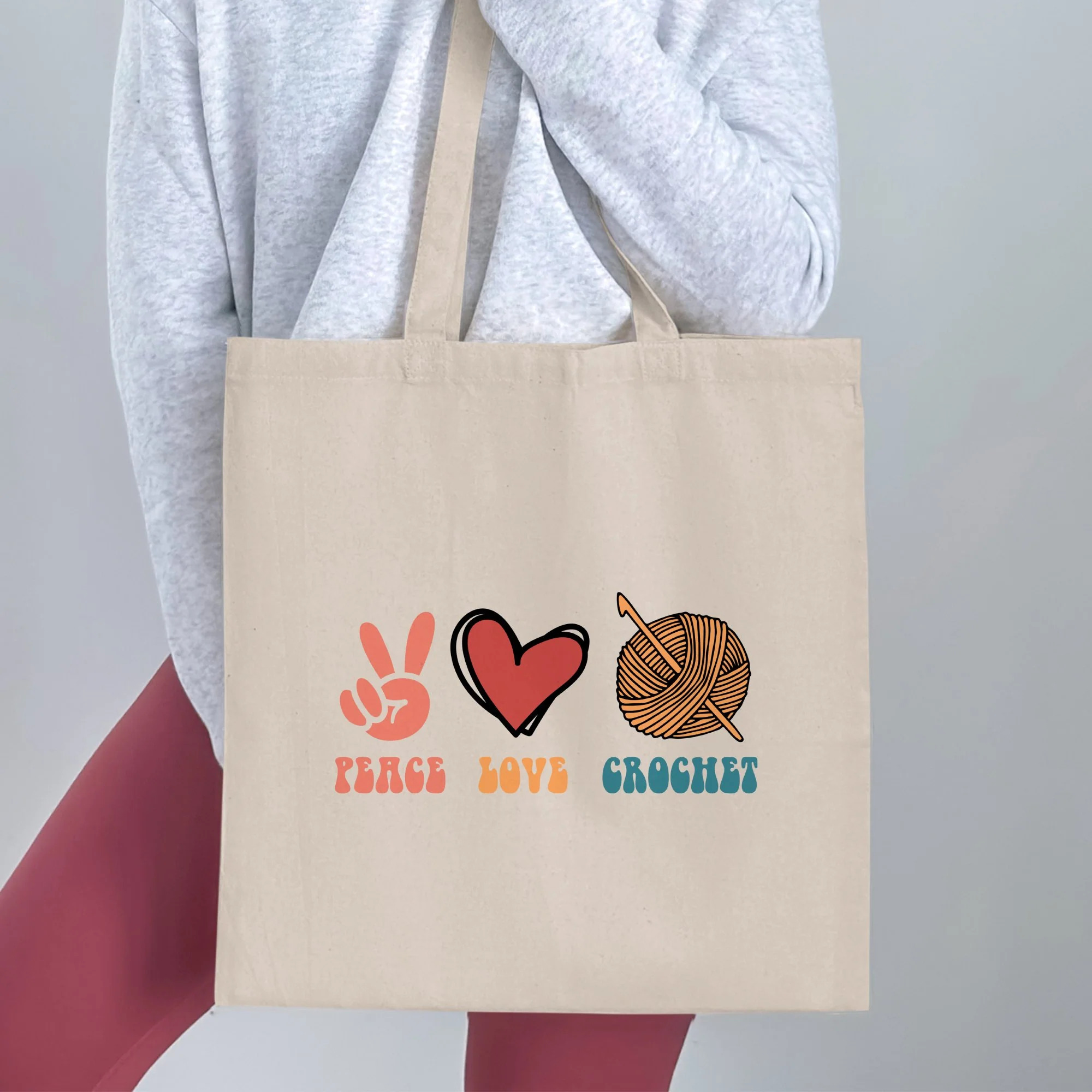 Crocheter Gift, Crocheting Yarn Tote Bag, Project Bag, Gift for Crocheter, Hobby Craft Bag