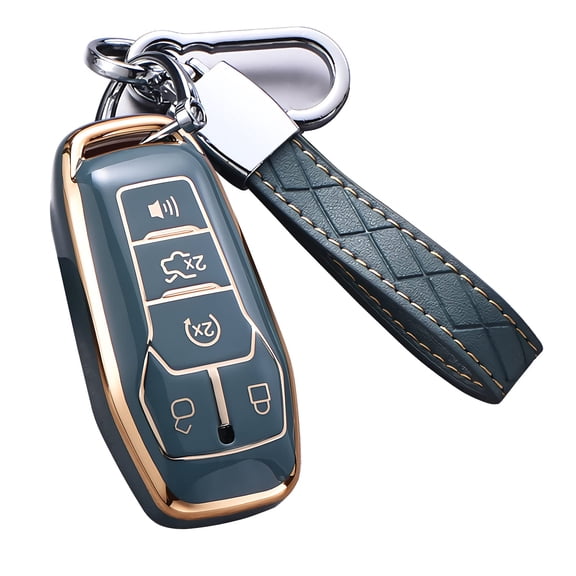 for Ford Key Fob Cover, Premium Soft TPU Full Protection Key Fob Case for Ford Fusion Mustang F150 Edge Explorer Lincoln MKZ MKC MKX Smart Remote Key Protector