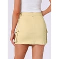 thumbnail image 3 of DARING DIVA Women's Casual Y2K Cotton Cargo Mini Skirts XL Khaki, 3 of 6