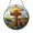 Acrylic 3.5 Inch, variant on Stained Glass Christian Cross Suncatcher, Floral Meadow Sunrise Landscape Window Hanging Decor, Faith Inspired Sun Catcher for Living Space