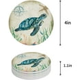 thumbnail image 1 of FMSHPON Ocean Theme Sea Turtle Vintage Set of 6 Round Coaster for Drinks, Absorbent Ceramic Stone Coasters Cup Mat with Cork Base for Home Kitchen Room Coffee Table Bar Decor, 1 of 6